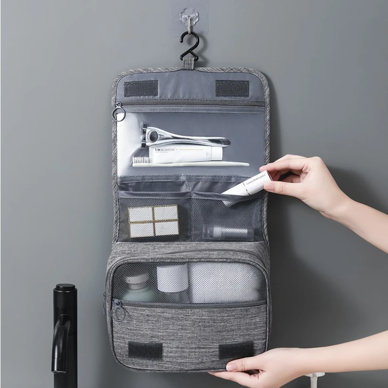 

Waterproof Foldable Cosmetic Bag Women Travel Makeup Bag Toiletries Organizer Hanging Dry Wet Separation Storage Bag Can hang