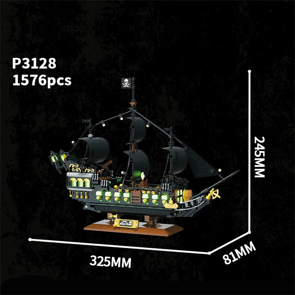 سلسلة سفن القراصنة في العصور الوسطى مجموعة نماذج صغيرة لبنات البناء ألعاب الطوب للأطفال هدية