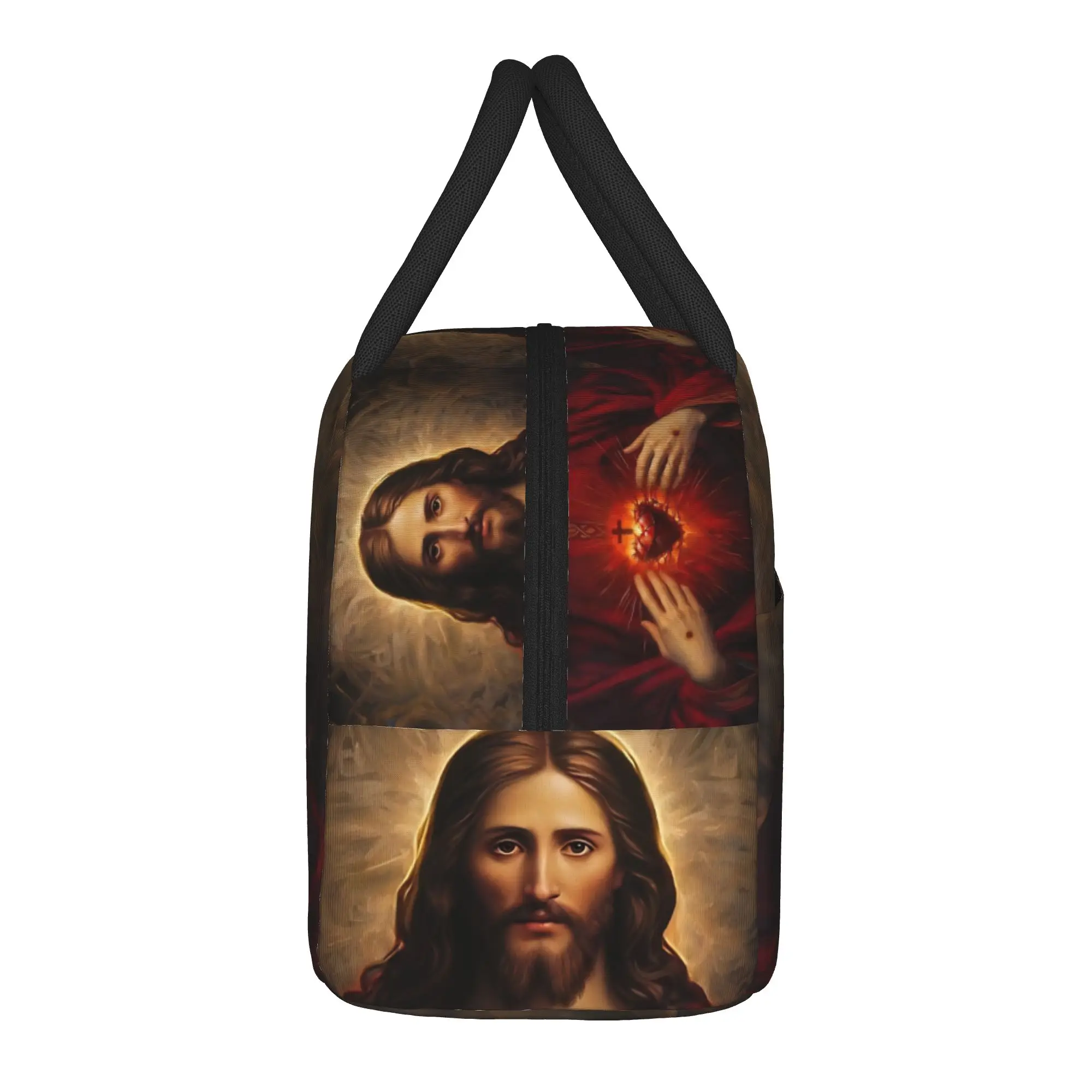 Sacred Heart Of Jesus Catholic Traditional Lunch Bag Casual Lunch Box School Zipper Tote Food Bags For Child Oxford Cooler Bag