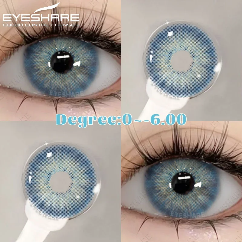 EYESHARE 1 Pair Myopia Lenses Colored Contact Lenses for Eyes with Degree Natural Contact Lens Blue Eye Lenses Brown Contacts