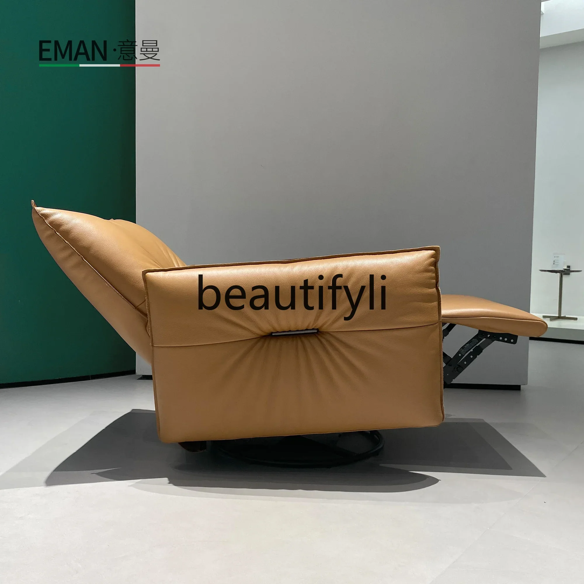 2003 Genuine Leather Electric Functional Recliner Living Room Swivel Lounge Chair Top Grain Cowhide Single Sofa