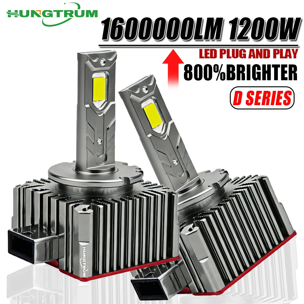 

Светодиодные лампы D1S D3S для фар, аналоги HID D2S D4S D1R D2R D3R D8S, Turbo LED 1600000LM, чип CSP 9054, 6000K, 1200W, Plug&Play, автомобильные лампы, ксеноновые лампы HID