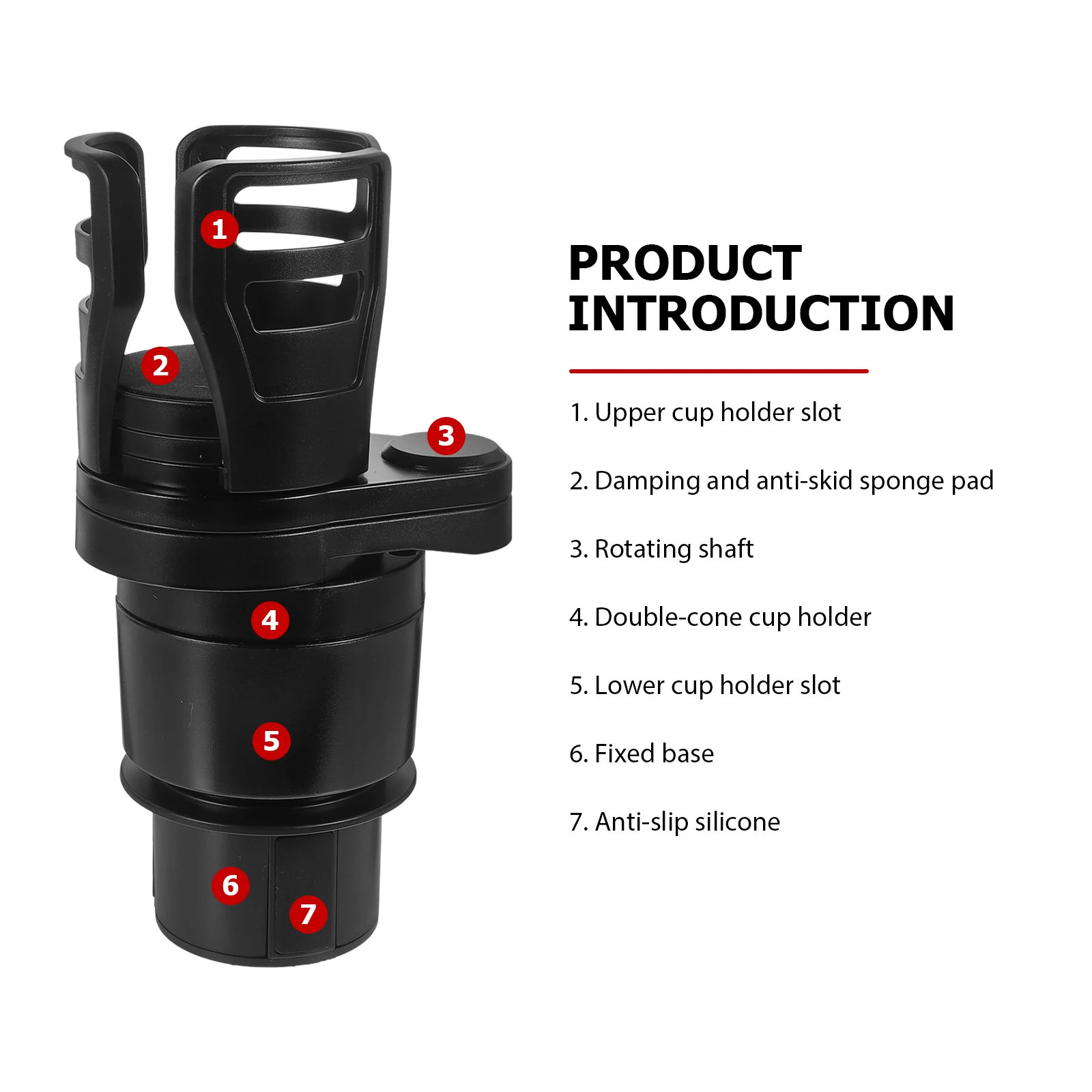 

Car Cup Holder ABS PC Material Rotating Drink Storage Organizer High Quality Durable Practical Car Accessory Multifunctional 360
