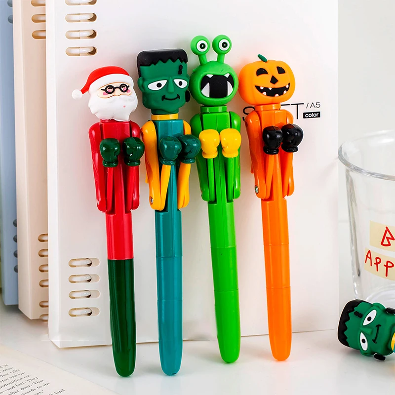 Cartoon Cute Boxing Ballpoint Pen Funny Creative Pumpkin Monster Santa Claus Decompression Pens Student Stationery Gifts