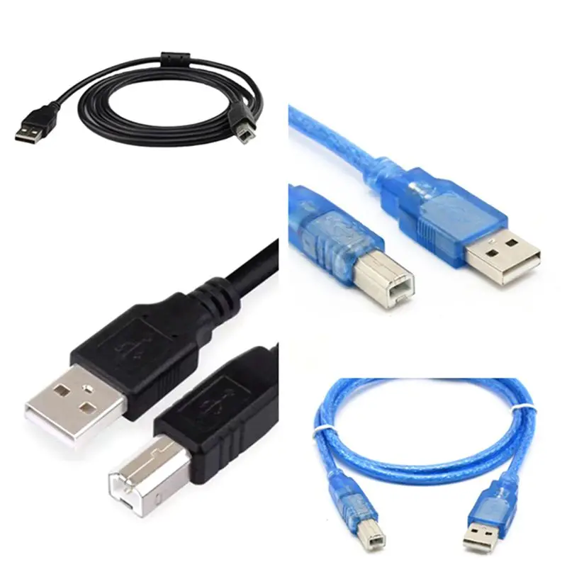 USB 2.0 Printer Line AM/BM Printer Data Line, Square Print Line USB A-B Connection Copper