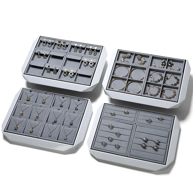

High end jewelry display tray necklace ring bracelet jewelry display props can be customized logo jewelry plate