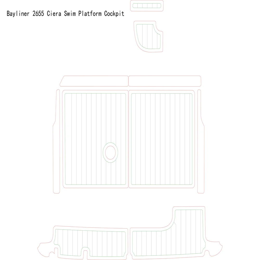 

Bayliner 2655 Ciera Swim Platform Cockpit Boat EVA Faux Teak Deck Floor Pad Mat