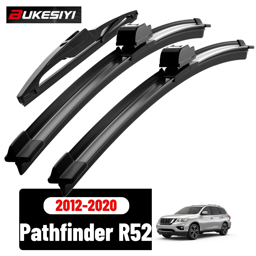 Front & Rear Wiper Blades Set For Nissan Pathfinder R52 2012-2020 2013 2014 2015 Silent Windscreen Wipers Accessories 26