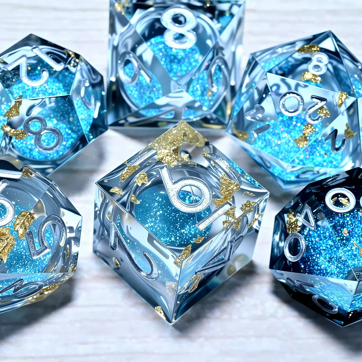 

7-Piece Set DND Resin Dice for Dungeons And Dragons DND 5e RPG Board Game Tabletop Role Playing Dice Gift for Birthday