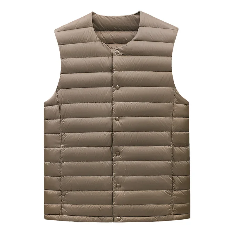 Gilet da uomo senza maniche in piumino 2023 nuovo autunno inverno Ultra leggero impacchettabile bianco caldo piumino d\'anatra giacche gilet da uomo