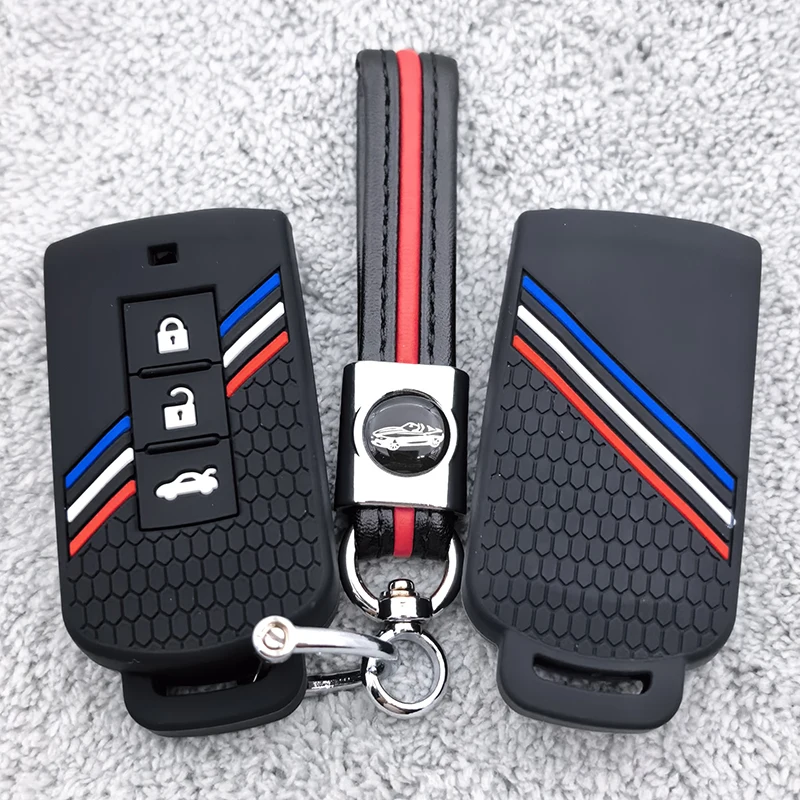 Silicone Car Remote Key Case Cover Shell for Mitsubishi Outlander ASX LANCER Pajero Sport Eclipse Cross Protective Holder Fob