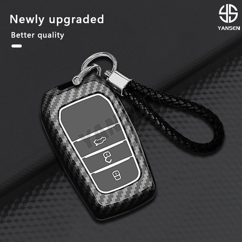 

Carbon Fiber ABS Key Case Cover For Toyota Fortuner Cross GR86 CHR C-HR Camry Corolla Prado RAV4 Accessories Car Key Fob