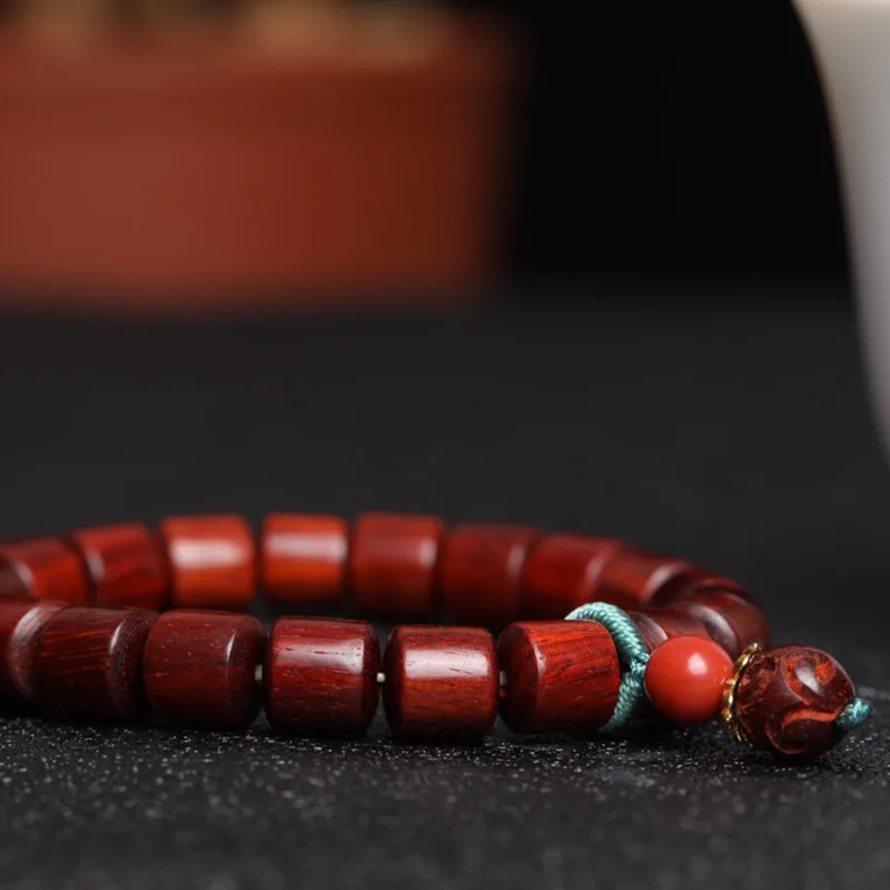 Pterocarpus Santalinus Barrel BeadsDIYYunyun Bracelet Mukula Men and Women Chanting Buddha Beads Bracelet Jewelry Factory Wholes