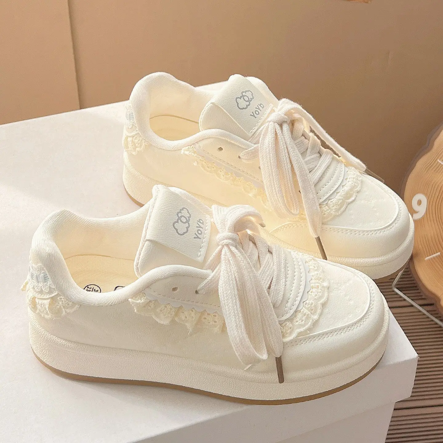 Zapatos de Plataforma All Match Niche para Mujer, Otoño, Nuevos, con Suela Gruesa Antideslizante, Zapatos Blancos Casuales, Zapatos Blancos Lindos, Zapatillas Deportivas para Chicas Dulces