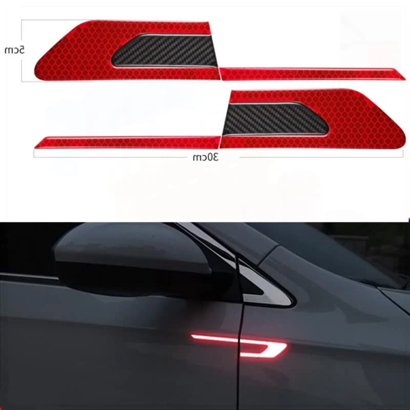 

2Pcs Car Leaf Board Reflective Sticker for Fiat Freemont Doblo 695 FCC4 500e Viaggio Strada 500C