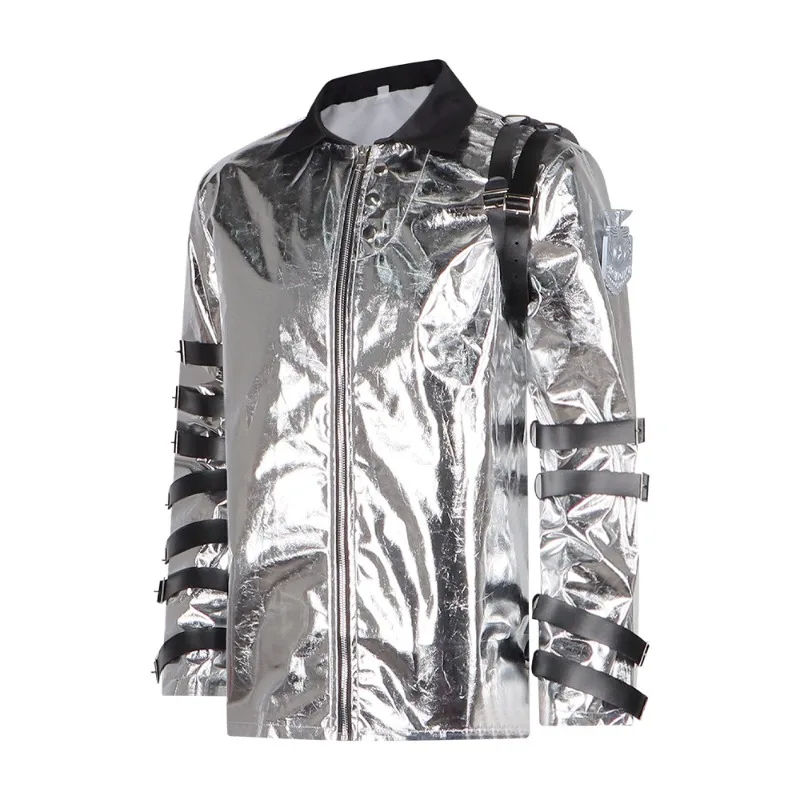 Anime Impersonator Michael Jackson Cosplay BAD Tour Costume Jackson Jacket Silver Top for Halloween Party Stage Costume Suits - view 4