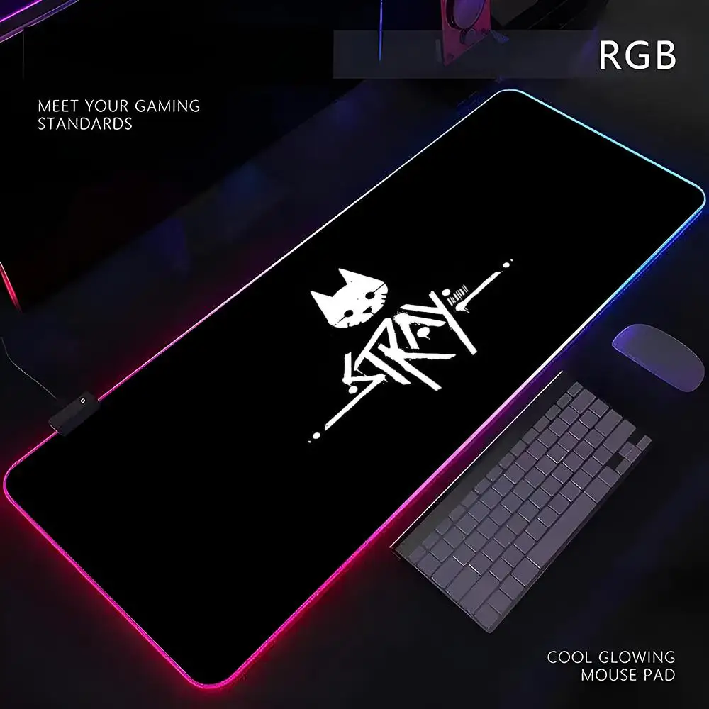

Коврик для мыши Stray RGB Gamer со светодиодной подсветкой, коврик для мыши, периферийные устройства, коврик для компьютерного стола, коврик для мыши XL, ковер для клавиатуры