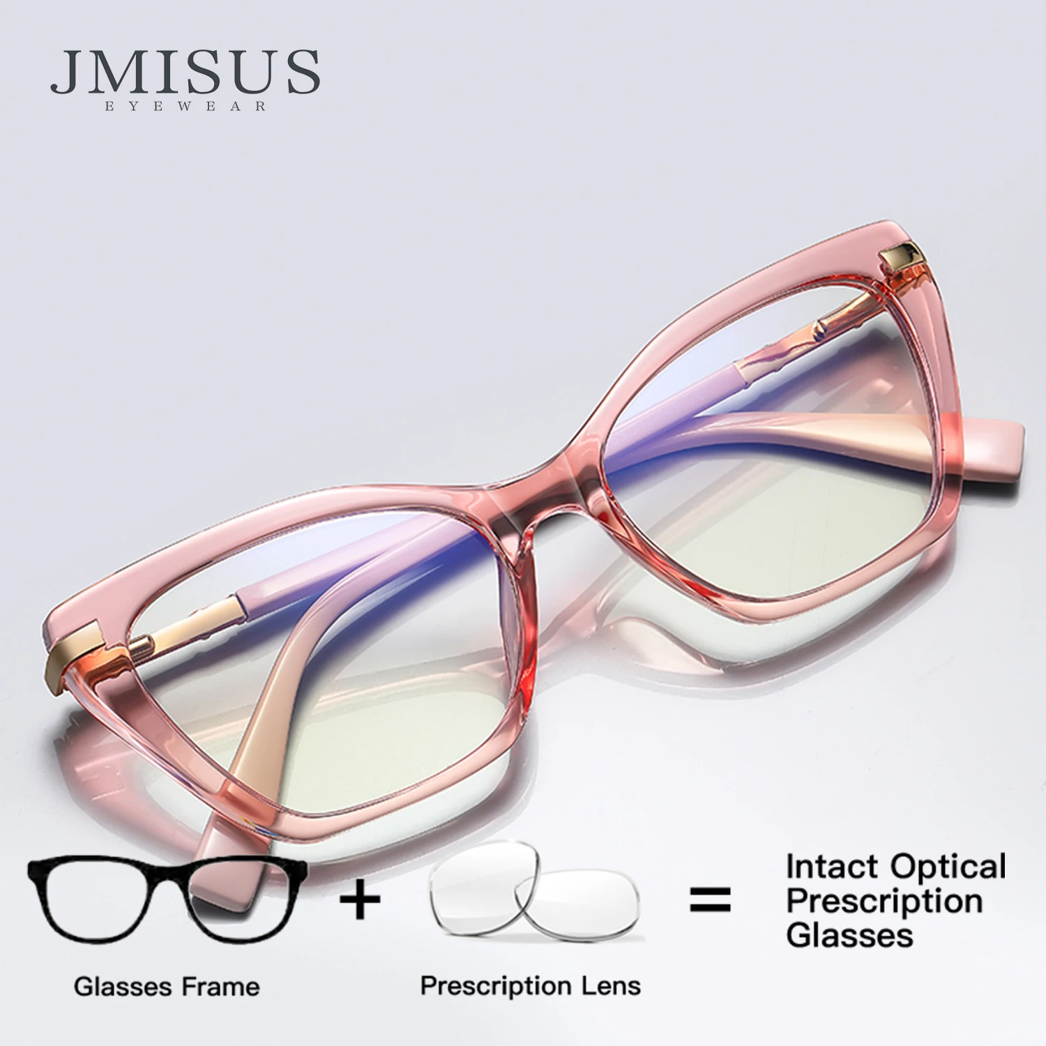 jmisus-女性キャットアイ処方メガネブルーライトブロック光学レンズカスタムレシピ近視メガネコンピュータ作業用