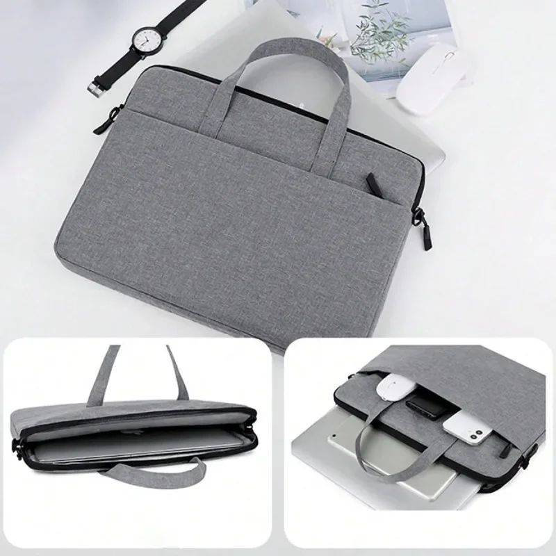 Large Capacity Briefcase Simple Laptop Storage Handbag Notebook for 13-14Inch Laptop Pouch Business Travel Suitcase Accessories