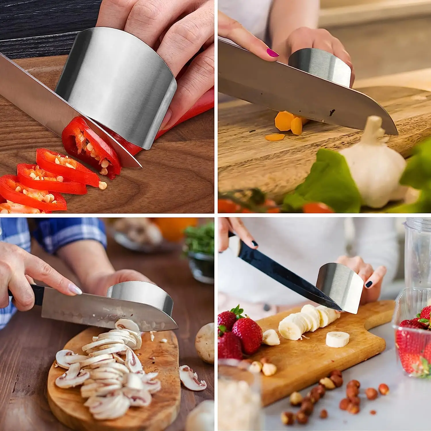 1Pcs Stainless Steel Finger Protector Anti-cut Finger Guard Safely Vegetable Cutting Hand Protecter For Kitchen Gadgets Tools
