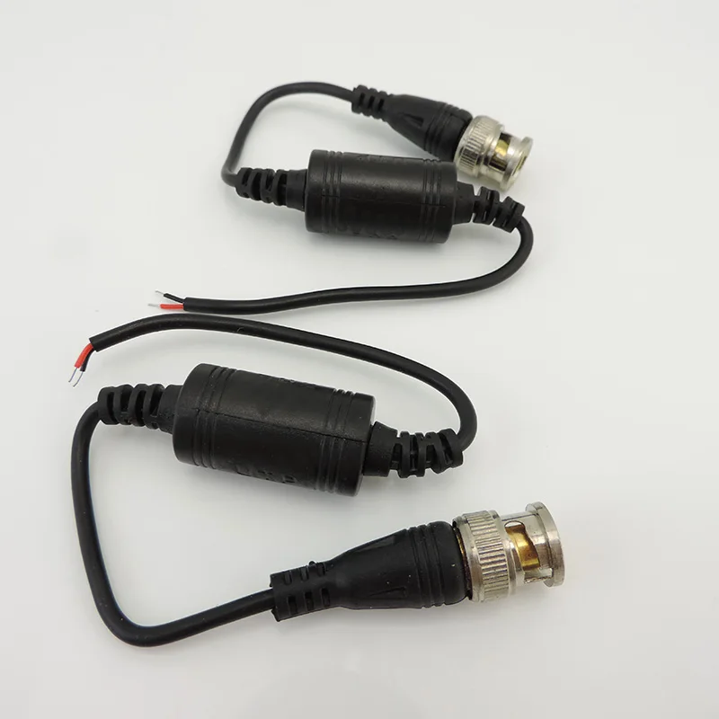 1Pair AHD/CVI/TVI HD Twisted Pair Transmitter Waterproof Passive BNC to 2-core Cable Video Balun for CCTV ABS Plastic L1