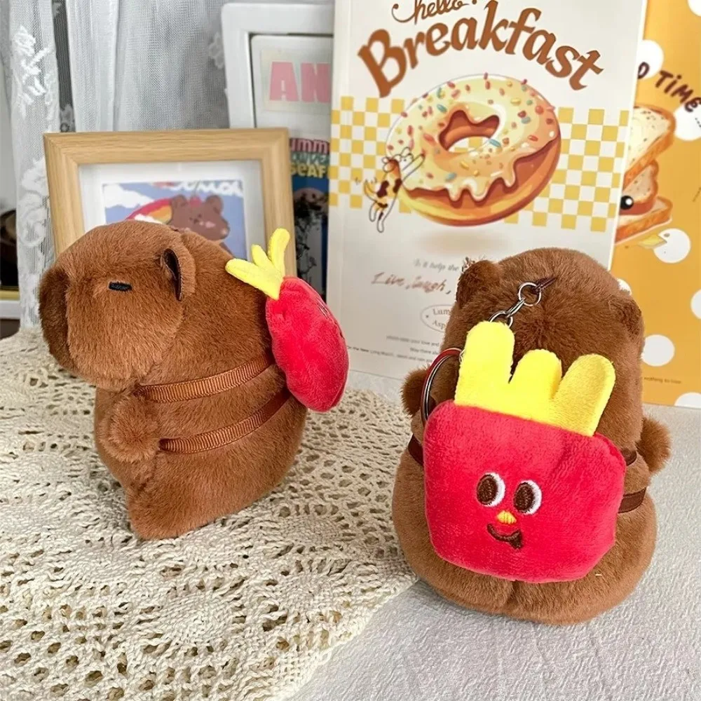 Funny Capybara Plush Keychains Cartoon Realistic Animals Capibala Pendants Soft Dolls Doll Ornaments Room Decorations