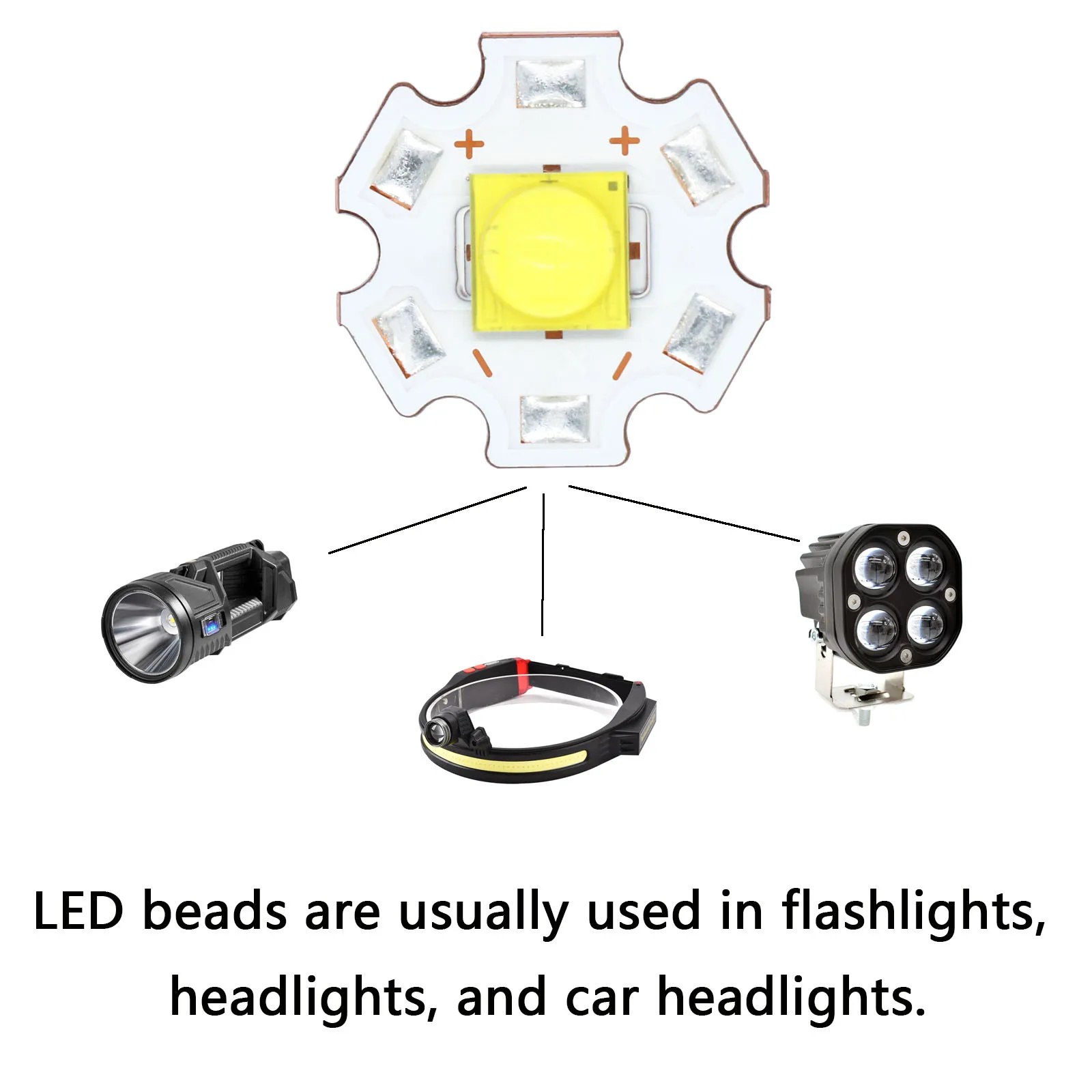 High Power LED Beads 18W Light DC3-4V DC6-7V 3A 6A XHP70 Cold White LED Chip COB Lamp DIY for Torch Flashlight Car Lighting