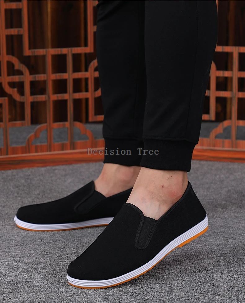 

2025 мягкая дышащая тканевая обувь с коровьей подошвой, китайская старая пекинская мужская обувь для ушу, тай-чи, кунг-фу, утро, обувь для тренировок h007