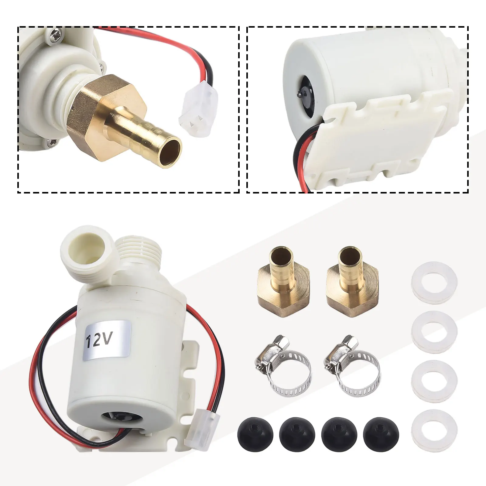 12V DC Quiet Solar Hot Water Circulation Pump Coupler 2.1gpm Low Noise Circulation Pump Discharge Head Solar Water Pumps Kits