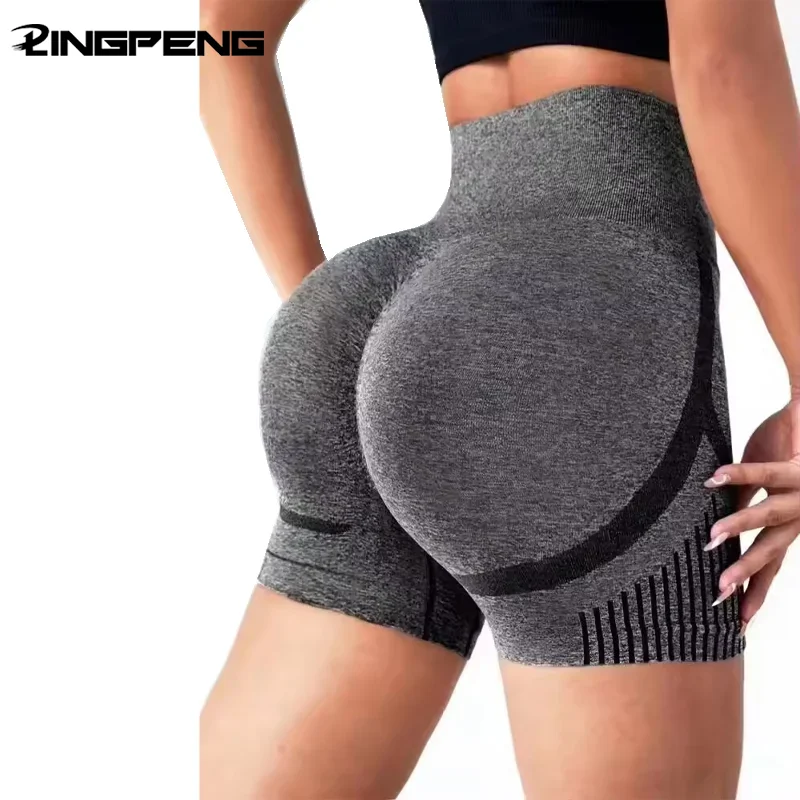 Yoga Shorts Cross-border Honey Buttocks Sports High Waist Abdomen Stretch Tight-fitting Anti-glare Quick-drying Fitness