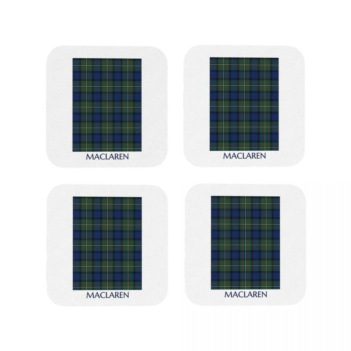 Clan MacLaren Tartan Coasters Kitchen Placemats Non-slip Insulation Cup Coffee Mats For Decor Home Tableware Pads Set of 4