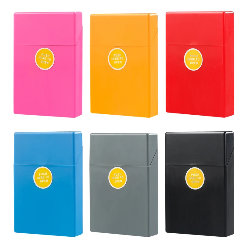 New 6pcs/lot Portable cigarette Case ( Hold 20 M Size cigarettes) Plastic cigarette Storage holder Cigarette Box