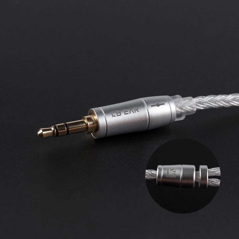 KBEAR 16-adriges, verbessertes, versilbertes, symmetrisches Kabel, 2,5/3,5/4,4 mm, kabelgebundener Kopfhörer, MMCX/QDC/2PIN-Anschluss für KZ KBEAR BL03 KS1 – Detail 7