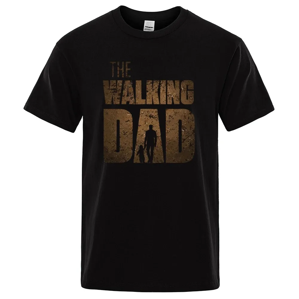 The Walking Dad Funny Street Printed T-Shirts Men Fashion Summer Tshirt Loose Oversized Cotton Short Sleeves Casual Hip Hop Tees