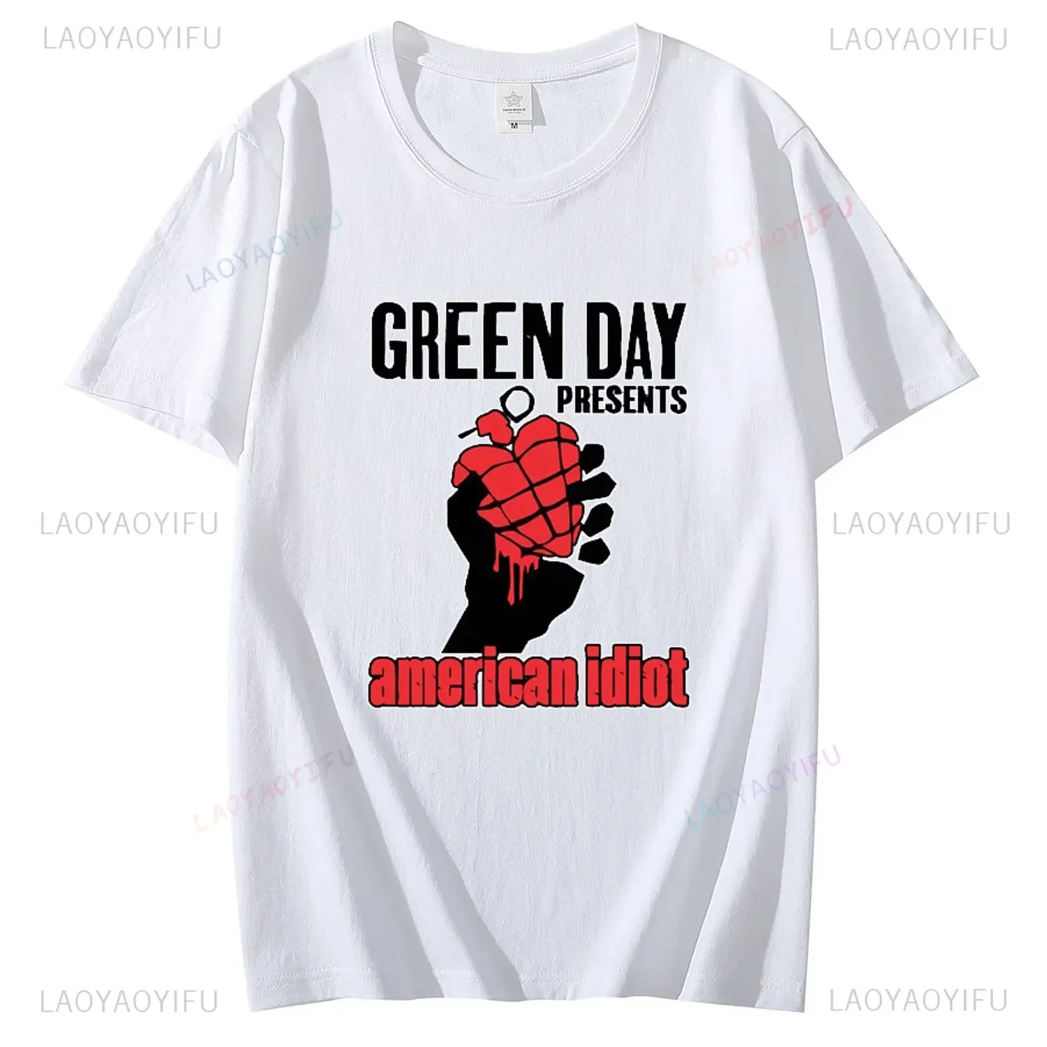 تي شيرت فرقة روك قطن للرجال ، موسيقى الصيف G-Green Day ، تي شيرت بغطاء أحمق ، جديد