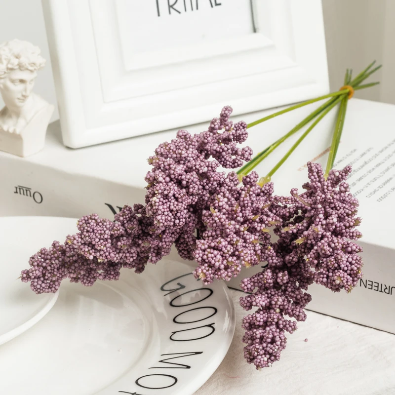 6 Stück/Bündel künstlichen Blumen schaum Lavendel billig gefälschte Pflanze Wand Zimmer Hochzeit