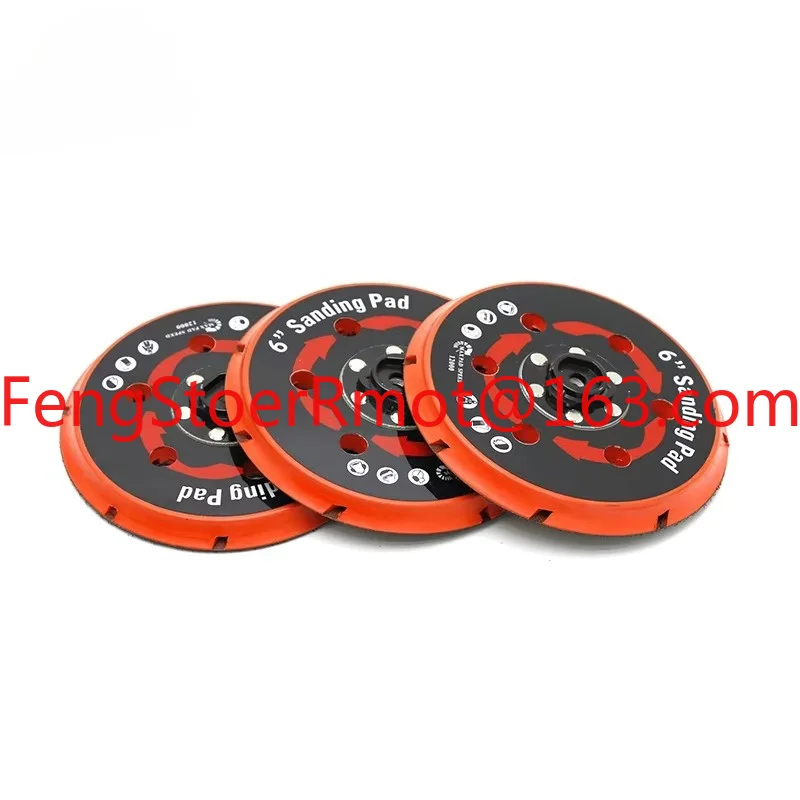 North Wolf 5-inch Hook-and-Loop PU Red Double-Sided Pad Sanding Pad for Automotive Beauty