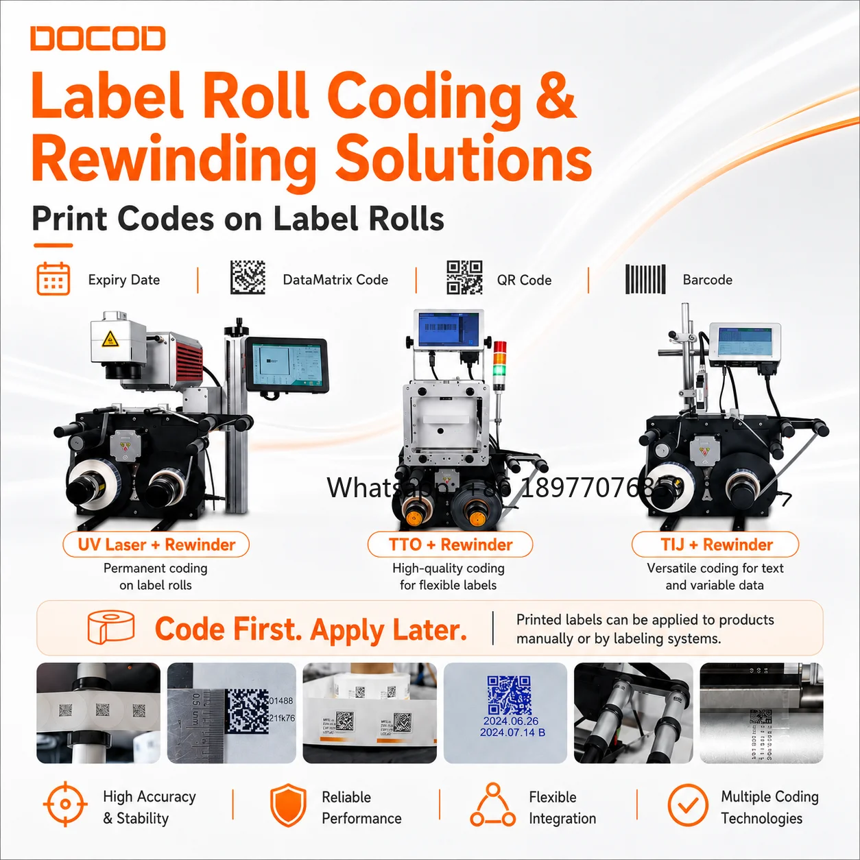 2026 Must Buy High Speed Xf20 Label Printing Roll Rewinder Machine Docod Labeling Marking Solution With Vision Inspection System