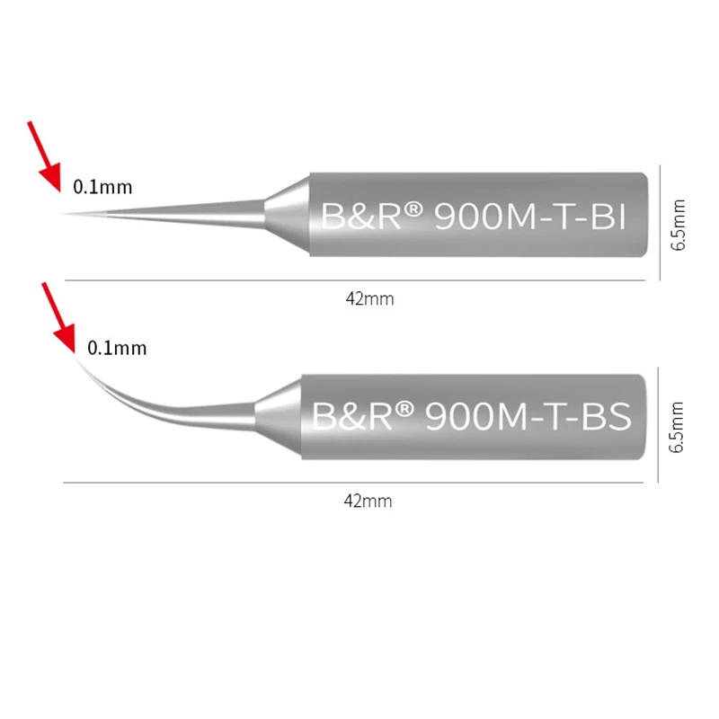 B & R 900M-T-BI/BS ekstra İpucu Bent kurşunsuz 0.1mm hassas Fly tel yüksek sıcaklık iç isı lehimleme İpucu için 936/937