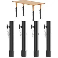 Foldable 4 PcsTable Leg Extenders Desk Risers Easy-To-Use Sturdy Bent Leg Folding Table Extensions For Countertops Kitchen Table