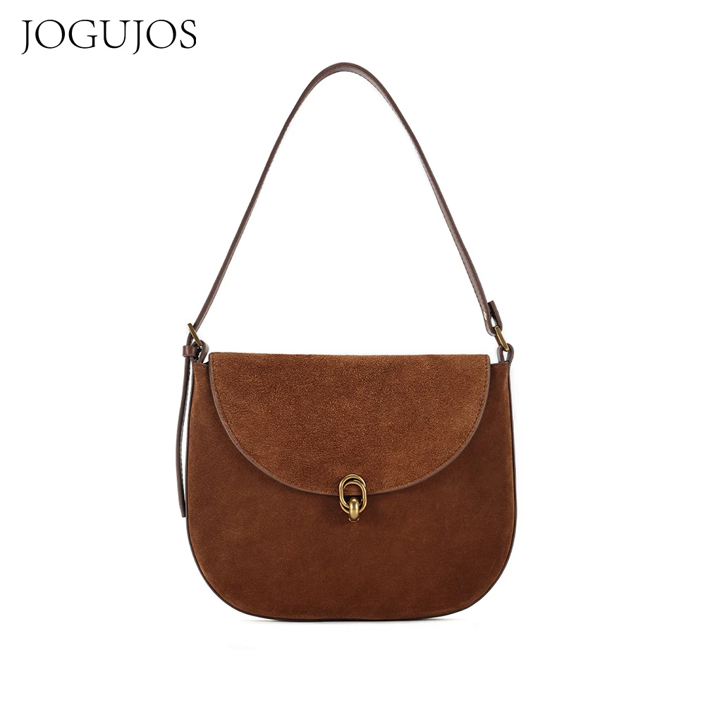 

JOGUJOS Women Genuine Leather Shoulder Messenger Bag for Female Travel Crossbody Bags Trendy Sling Bags Casual Handbag