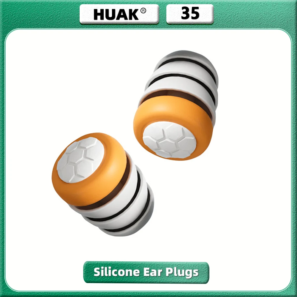 HUAK 1 Pair Soft Silicone Earplugs - Noise Canceling, Waterproof, Comfortable Fit, for Sleep, Swim, Creating a Silent Environmen