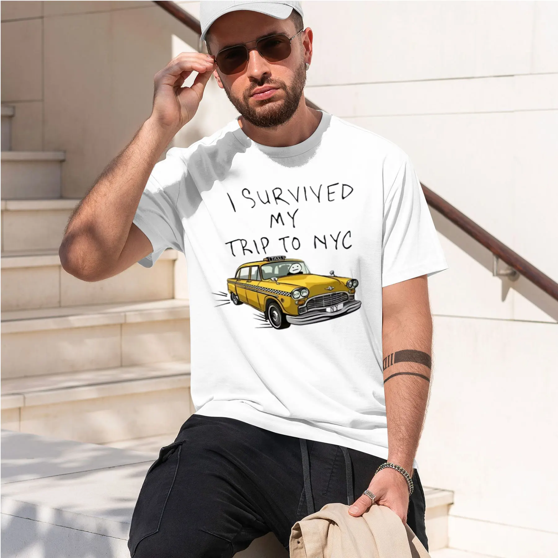 2026 new model Tom Holland Same Style Tees I Survived My Trip To NYC Print Tops Casual 100_ Cotton Streetwear Men Women Unisex F
