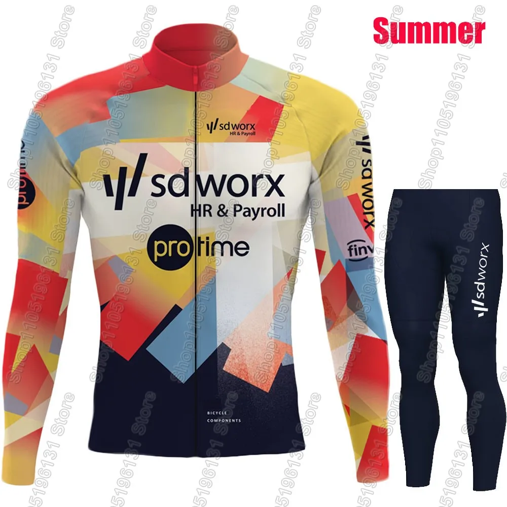 SD Worx 2026 Team Cycling Jersey Set Clothing Suit Mens Women Summer Winter Long Sleeve MTB Bike Road Pants Bib Ropa Ciclismou