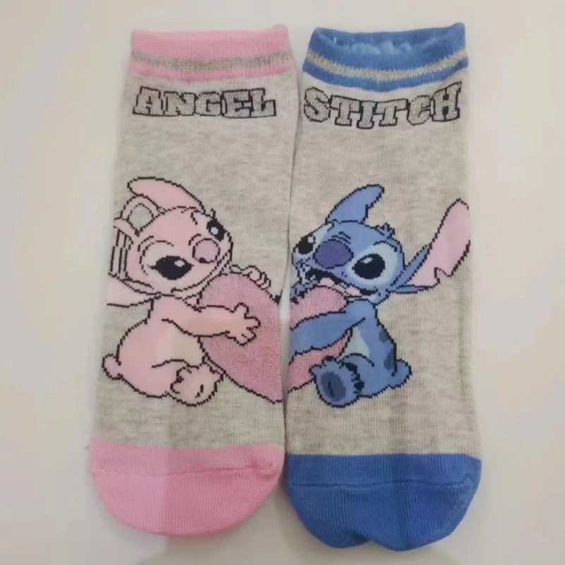 Disney Lilo Stitch Short Multi-Color Boat Socks Spring Summer Cartoon Simple Breathable Socks for Men and Women Cute Short Socks