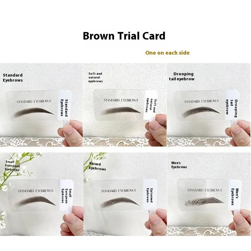 6 أزواج من بطاقة محاولة على شكل حواجب، 6 أنماط مشهورة لاختيار العملاء السريع، بطاقة قالب على شكل حواجب، يحاكي تأثير الحاجب