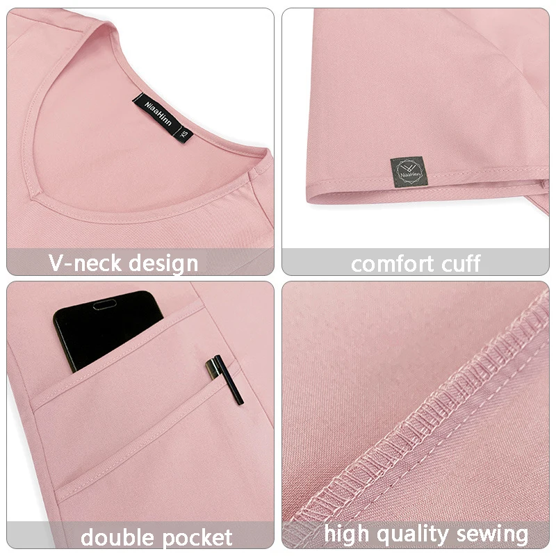 Women Scrubs Tops Pant Nurses Accessories Medical Unisex Dental Clinic Beauty Salon Spa Lab Work Uniforms Jogger Suit