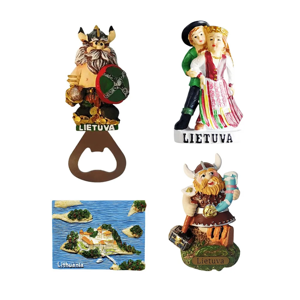 Europe Lithuania 3D Fridge Magnets Tourism Souvenir Refrigerator Magnets Sticker Collection Handicraft Decoration Articles