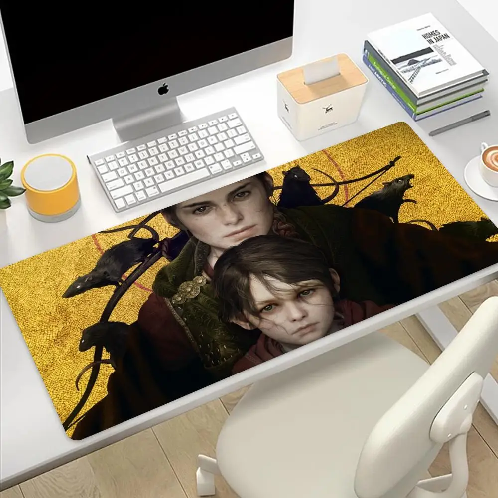 

Mouse Pad Large rubber mouse pad with lock edge computer gamer HD Plague Tale Requiem printing desk pad keyboard pad apex legend