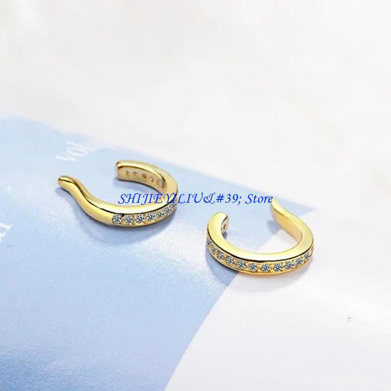 

E21F Without Pierced Ear Clip Cuff Sturdy Copper Alloy Fashion Jewelry for Sensitive Skin